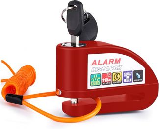 VINZ Elbroes Alarm Schijfremslot 6mm - Rood